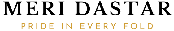 Logo of MERI DASTAR with text 'Pride in Every Fold' below it.